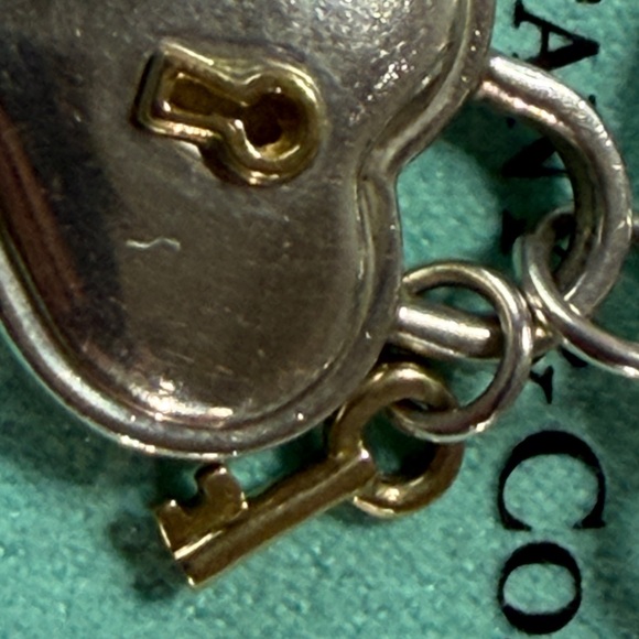 Tiffany & Co Necklace Heart Lock Key 18K Yellow Gold Yellow Gold Silver 925 - Picture 6 of 9
